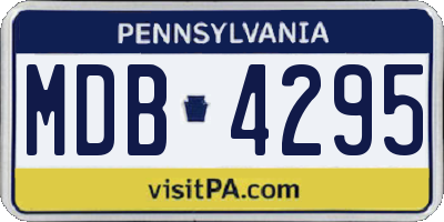 PA license plate MDB4295