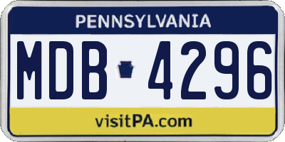 PA license plate MDB4296