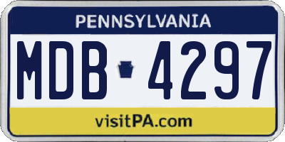 PA license plate MDB4297