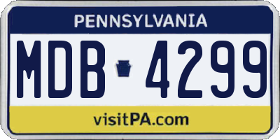 PA license plate MDB4299
