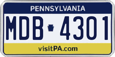 PA license plate MDB4301