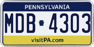 PA license plate MDB4303