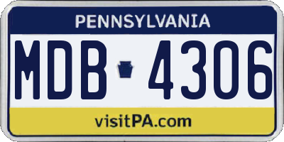 PA license plate MDB4306