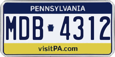 PA license plate MDB4312