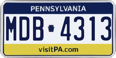 PA license plate MDB4313