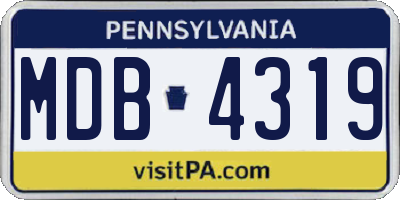 PA license plate MDB4319