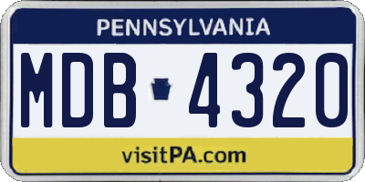 PA license plate MDB4320
