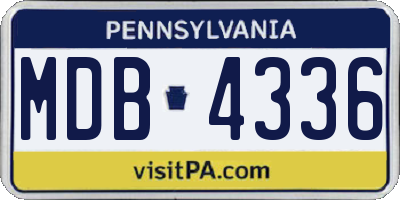 PA license plate MDB4336