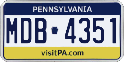 PA license plate MDB4351