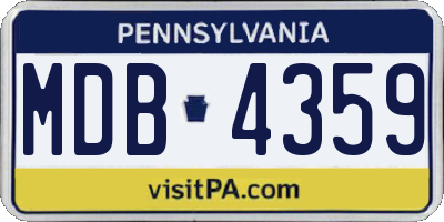 PA license plate MDB4359