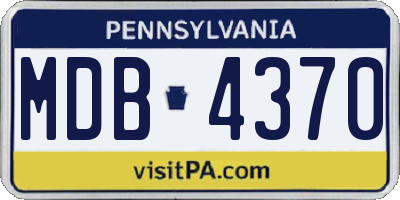 PA license plate MDB4370