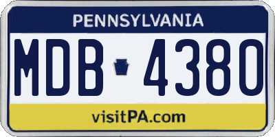 PA license plate MDB4380