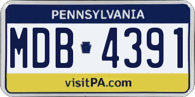 PA license plate MDB4391