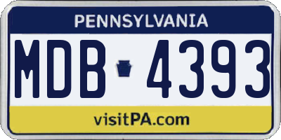 PA license plate MDB4393