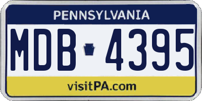 PA license plate MDB4395