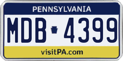 PA license plate MDB4399