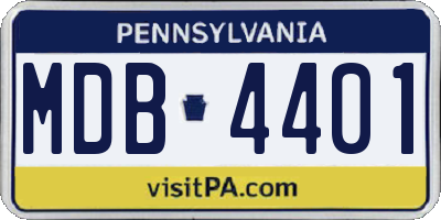 PA license plate MDB4401