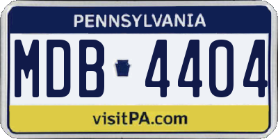 PA license plate MDB4404