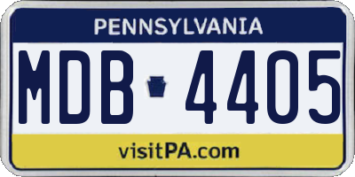 PA license plate MDB4405