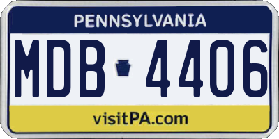 PA license plate MDB4406