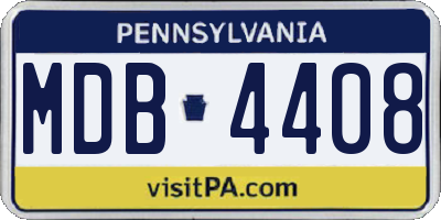 PA license plate MDB4408