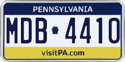 PA license plate MDB4410
