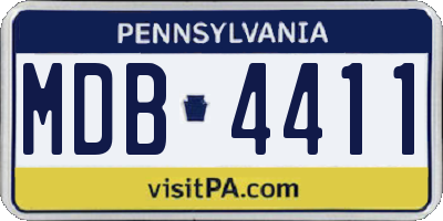 PA license plate MDB4411