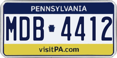 PA license plate MDB4412