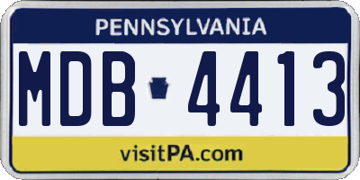 PA license plate MDB4413