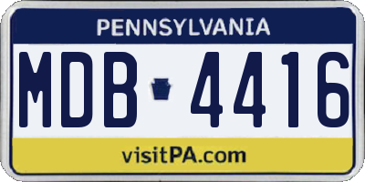 PA license plate MDB4416