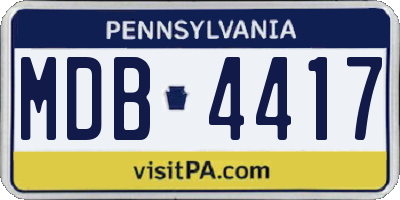 PA license plate MDB4417