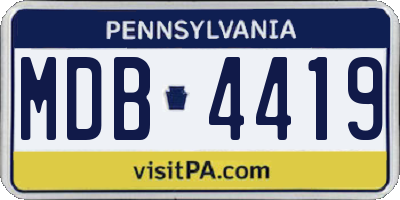 PA license plate MDB4419
