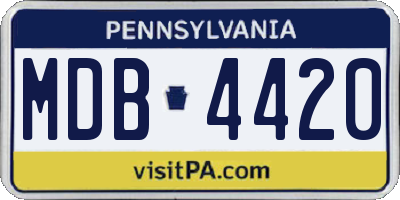 PA license plate MDB4420