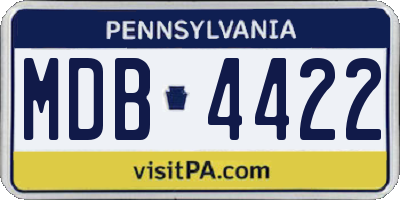 PA license plate MDB4422