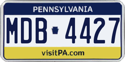 PA license plate MDB4427