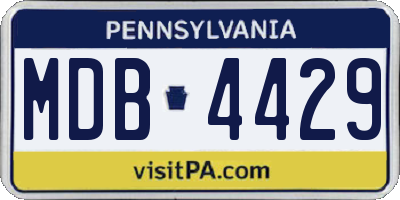 PA license plate MDB4429