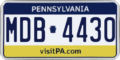 PA license plate MDB4430