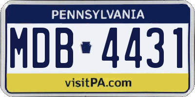 PA license plate MDB4431