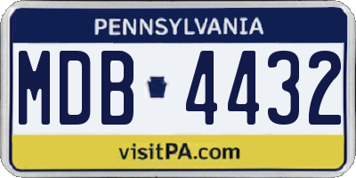 PA license plate MDB4432