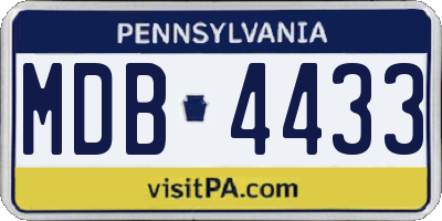PA license plate MDB4433