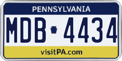 PA license plate MDB4434