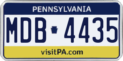 PA license plate MDB4435