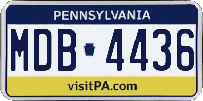 PA license plate MDB4436