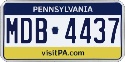 PA license plate MDB4437