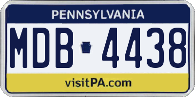 PA license plate MDB4438