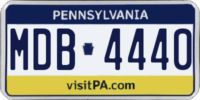 PA license plate MDB4440