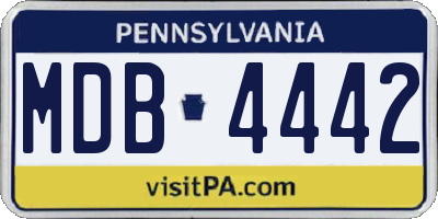 PA license plate MDB4442