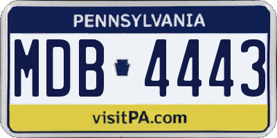 PA license plate MDB4443