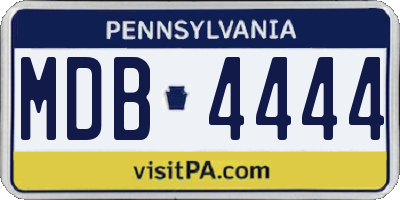 PA license plate MDB4444