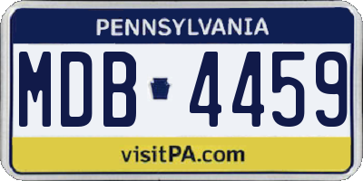 PA license plate MDB4459